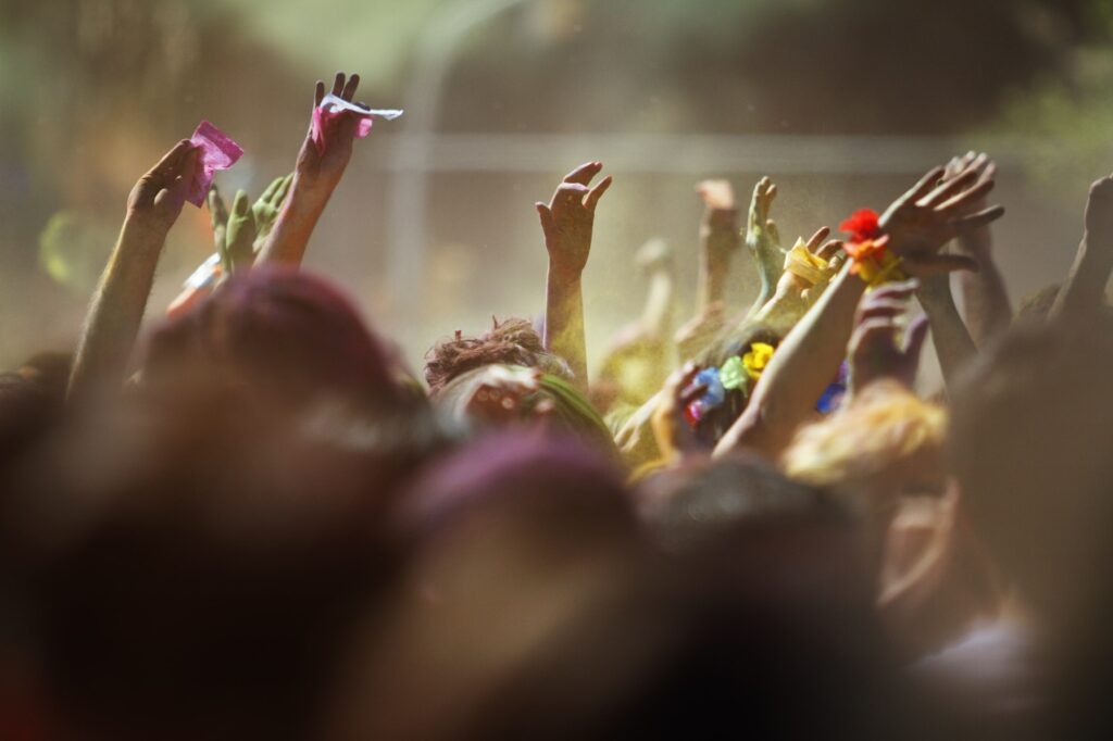 Crowd Celebrating Holi Festival